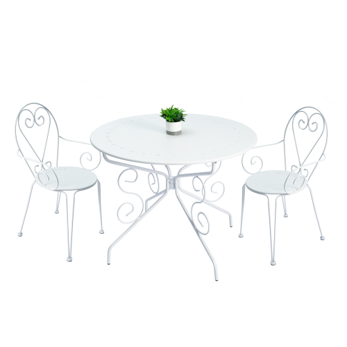 Ensemble de 3 tables rondes et fauteuils 95 cm